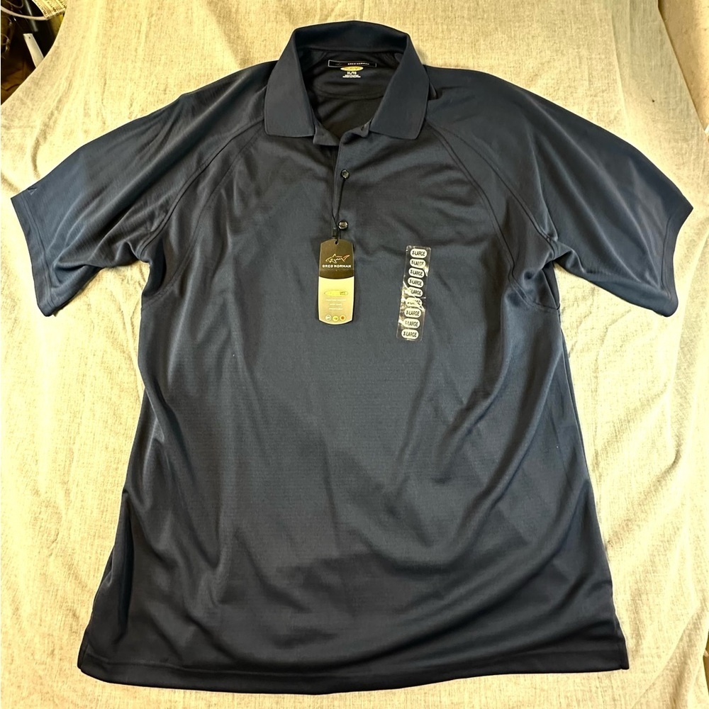 Greg Norman Collection Dark Blue Performance Polo Shirt Sz XL NWT